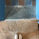 Latin in the bathroom steps.